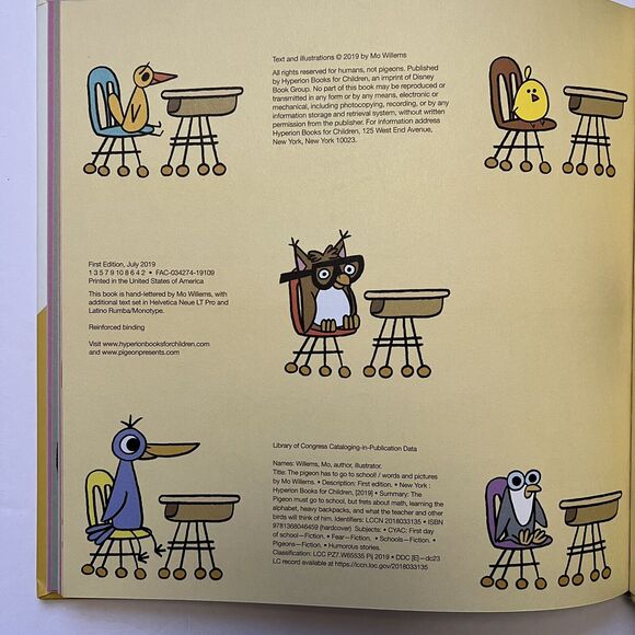 Set Of 2 Childrens Story Books Pigeon Has to Go to School and Diary of a Fly - Picture 11 of 12